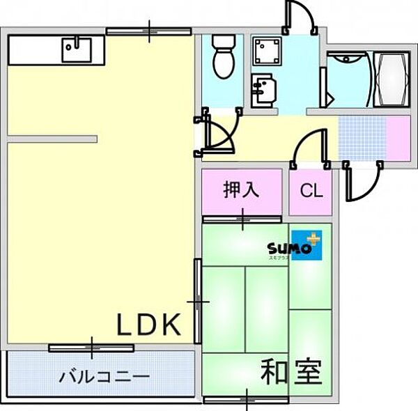 ファジーアドザックスB 102｜兵庫県明石市魚住町住吉２丁目(賃貸アパート1LDK・1階・46.32㎡)の写真 その2