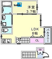 スペラーレ 202 ｜ 兵庫県明石市大観町（賃貸アパート1LDK・2階・30.00㎡） その2