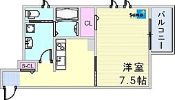 (仮称) 西新町PJ 1Kの間取図画像