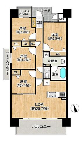 間取り リコット東刈谷 8階/-