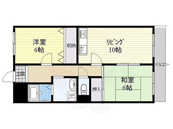 ドミール横田 ｜大阪府堺市北区百舌鳥西之町３丁(賃貸マンション2LDK・3階・58.00㎡)の写真 その2