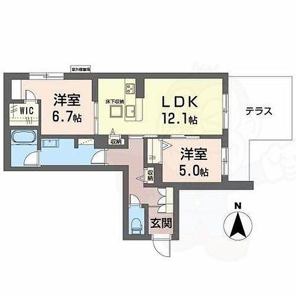 大阪府堺市北区北長尾町５丁(賃貸マンション2LDK・1階・61.92㎡)の写真 その2