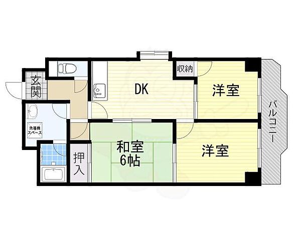 大阪府大阪市住吉区苅田３丁目(賃貸マンション3DK・3階・56.13㎡)の写真 その2