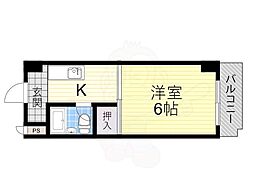 コーポあびこ 5階1Kの間取り