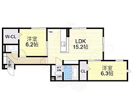 大阪府堺市北区中百舌鳥町２丁12番（賃貸アパート2LDK・1階・64.82㎡） その2