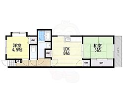 ハピネスあびこ 2LDKの間取図画像