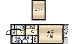 バンヴィラージュ 1Kの間取図画像