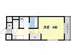 リッツラムセス2番館 1Kの間取図画像