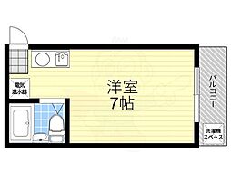 ベルロッソ 1Kの間取図画像