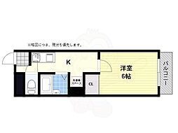 コーポキタノ ワンルームの間取図画像