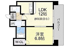 ナニワヒルズ 1LDKの間取図画像