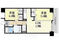 プライムハイツ南花田 2LDKの間取図画像