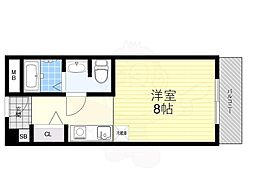 天美ハイツ 1Kの間取図画像