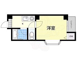 トルネード南住吉 1Kの間取図画像