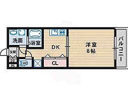 ロネスタ長居西 1DKの間取図画像