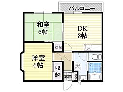 スウィート・シャルム 2LDKの間取図画像