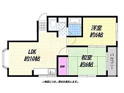 パークサンハイツ 2LDKの間取図画像