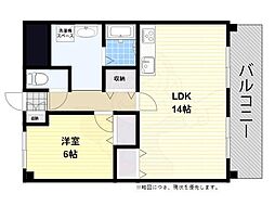 ロイヤルキタノ 1LDKの間取図画像