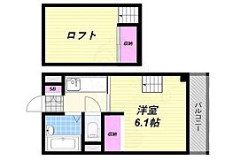 ハウス・パーク長居 1Kの間取図画像
