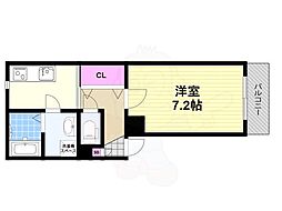 トレベール東雲 1Kの間取図画像