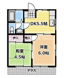 ハイム三宝 2DKの間取図画像