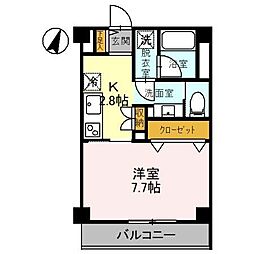 アース 2階1Kの間取り