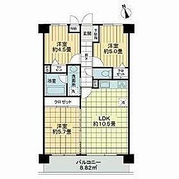 ライオンズガーデン浦和西 3LDKの間取図画像