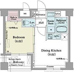 ソアラノーム北浦和 1階1LDKの間取り