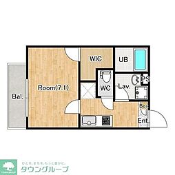 カレント大和田 1階1Kの間取り