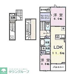フローラル グレイス 2LDKの間取図画像