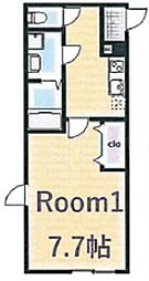 東武野田線 七里駅 徒歩11分の賃貸アパート 3階1Kの間取り