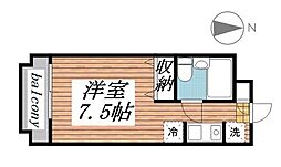 メゾン・ド・アエロスター 4階ワンルームの間取り