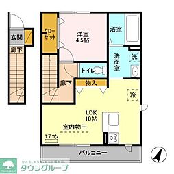 メゾンドミュゲ 1LDKの間取図画像