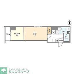 アクシーズタワー大門町 2Kの間取図画像
