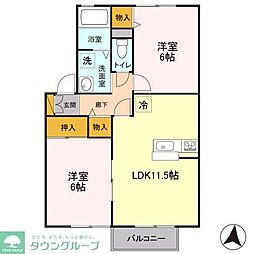 アピエ弐番館 2LDKの間取図画像