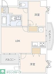 ISMOMIYA 2LDKの間取図画像