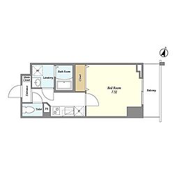 LIBRGRANT大宮 1Kの間取図画像