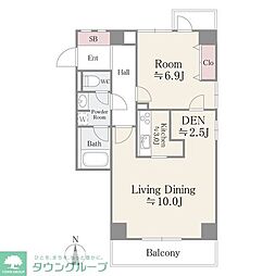 フォルトゥーナ桜木 1LDKの間取図画像