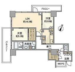 ザ・大宮タワーズ 2LDKの間取図画像