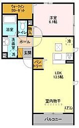 カーサコンフォルトA 1LDKの間取図画像