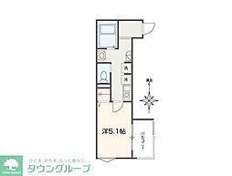MELLAS日進III 1Kの間取図画像