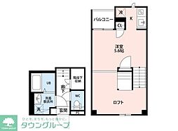 CB鴻巣フィオーレ 1Kの間取図画像