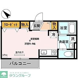 デアイ ワンルームの間取図画像