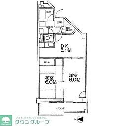 メゾン常盤 2DKの間取図画像