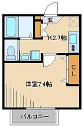 ソレアード西大宮2 1Kの間取図画像