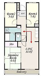 クレール・ソシア 3LDKの間取図画像