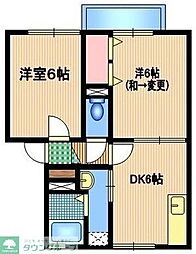 グリーンベルテ 2DKの間取図画像