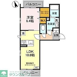 ラ・ヴィエルジュ2 1LDKの間取図画像