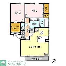 ウィスタリアC 2LDKの間取図画像