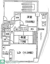 グリーンフォレスト大宮 2LDKの間取図画像